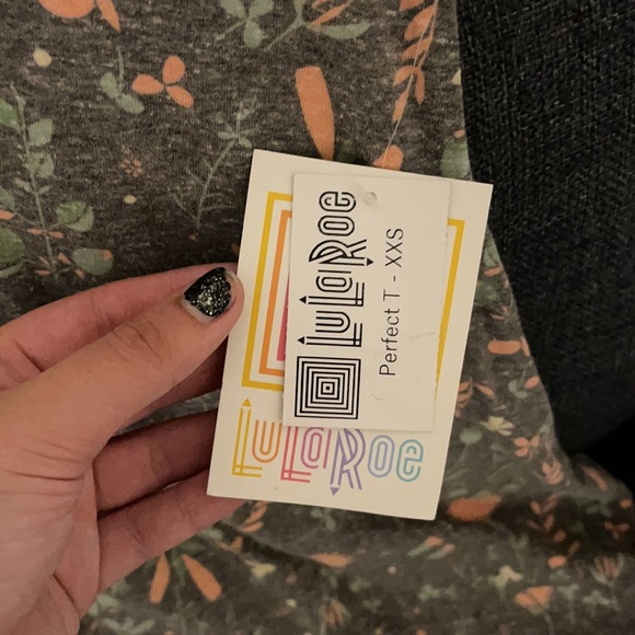 LuLaRoe Green Pink Floral Boho Skater Dress - Picture 5 of 5